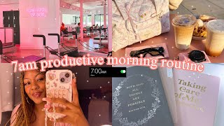 7AM MORNING ROUTINE! healthy & productive habits, self care, + “that girl” morning routine 💗🎀🫧🤍