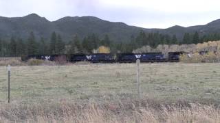 MRL helpers get a loaded coal train going on Mullan Pass