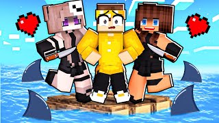 PRESO em uma JANGADA com GAROTAS YANDERES no Minecraft