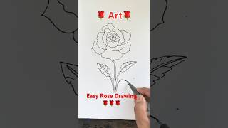 Draw Rose In 30 Seconds 🌹😳🌹 #shorts #art #easydrawing #artutorial #kids #rosedrawing