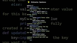 [Create - Display - Update - Delete ] Operations on Dictionaries in Python