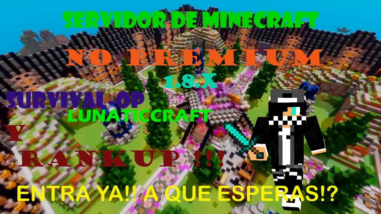 Servidor De MINECRAFT NO PREMIUM || SurvivalOP || 1.8.X - YouTube