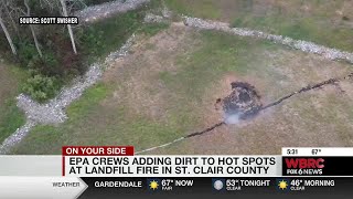 EPA crews adding dirt to hot spots at landfill fire in St. Clair County