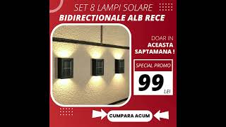 SET 8 LAMPI SOLARE DECORATIVE BIDIRECTIONALE CU LED ALB RECE