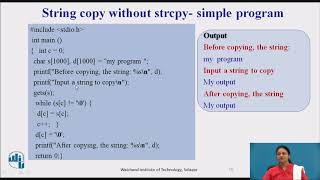 User function in C to copy one string into another