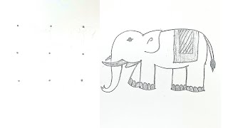 3×3 dot turn into elephant drawing @ArtistShikhaSharma