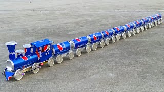Faça um trem de brinquedo mais longo com latas de Pepsi 🚂 Cars at Home - DIY
