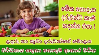 foods for brain development in Infants \u0026 toddlers. sinhala දරුවන්ගේ මොළය වර්ධනය සඳහා හොඳම ආහාර වර්ග