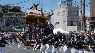 令和5年 岸和田市制100周年特別曳行 南町交差点 入場 やりまわし等 岸和田祭 だんじり祭