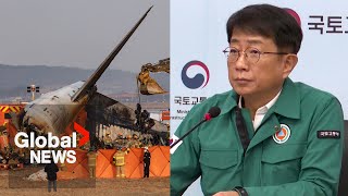 South Korea plane crash: Transport minister resigning after feeling \