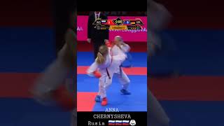 Amazing KARATE Fight _ WKF Female Kumite ( Anna ChernYsheva-Russia ) #karate #wkf #shorts #female