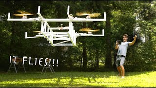 DIY HUMAN FLYING DRONE IS BACK! (Test Flight)