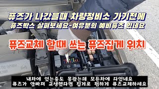 퓨즈박스 퓨즈집게 위치, 퓨즈교체하기-전조등,실내등이 갑자기 안들어올때 차량정비소 가기전에 예비퓨즈로 교체하시면 해결됩니다