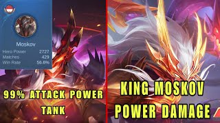 THE REAL KING MOSKOV gameplay super bar-bar bikin tank musuh becek kwkw | mobile legend