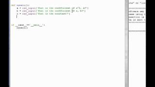 Python-Pygame Lesson Quadratic (part 1) Solver and Grapher
