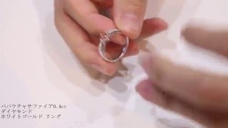 パパラチャサファイア0.4ct ダイヤモンド ホワイトゴールド リング　Sapphire