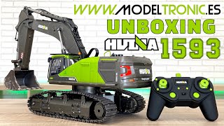 UNBOXING HUINA 1593 - 🚜 Mejor excavadora RC 2021 en Modeltronic