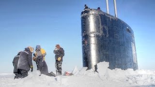 Nuclear Submarine Breaking Through Arctic Ice