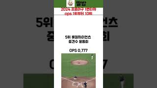 2024 프로야구 구단별 1번타자 OPS 순위