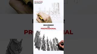 Noob vs Pro Drawing Amazingly Difficult Notre Dame Cathedral in Reims #shorts #challenge #art
