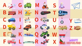 Toddler Fun Learning｜幼兒 ABC 教學｜交通工具｜英文字母發音｜兒童英文學習｜雙語教育｜Alphabet ｜Vehicles Vocabulary｜HAPPY NEVERLAND