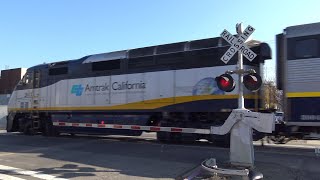 Amtrak California 2013 #703 San Joaquin Rerote Detour, O St. Railroad Crossing, Sacramento CA