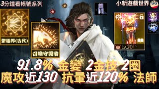 【天堂M】3分鐘看帳號系列 【20-35萬專區】: 91.8%、3金、金變【神話覺醒】、金技【召喚守護者、金聖】、2圈(火/土)、魔攻近130、防近300、暈抗近120%、法師 EP.2209