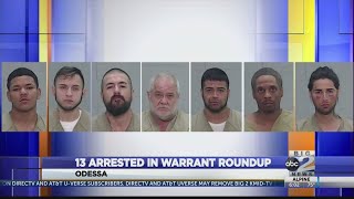 13 charged in warrant roundup