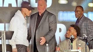 ANGRY Jose Benavidez CONFRONTS Jermall Charlo in heated verbal exchange at final press conference!