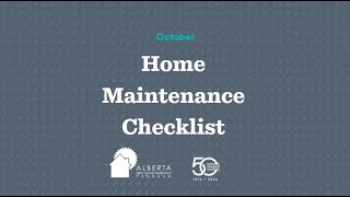 October Home Maintenance Checklist | ANHWP