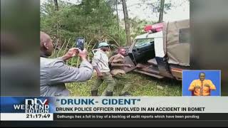 "DRUNK-CIDENT" Drunk police officer involved in an accident in Bomet