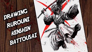 Drawing Rurouni Kenshin Battousai / Desenhando Samurai X kenshin Himura