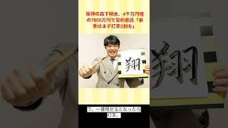 阪神の森下翔太、4千万円増の7800万円で契約更改「来季はまず打率3割を」