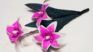 How to Make Paper Flower - Step by Step -DIY Ideas - Crape Paper Craft