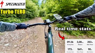 SPECIALIZED TURBO TERO 3.0 eMTB - Hill Climbing POV in TURBO Mode \u0026 Real Time Stats