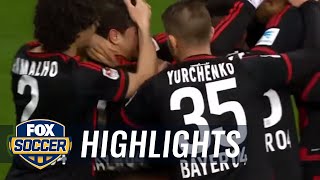 Chicharito curls it in from outside the box against Wolfsburg | 2015-16 Bundesliga Highlights
