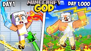 I Survived 1000 Days as an ELEMENTAL GOD in Minecraft (Minecraft Compilation)