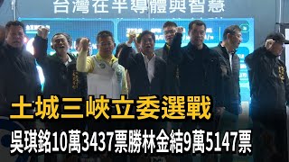 土城三峽立委選戰　吳琪銘10萬3437票勝林金結9萬5147票－民視新聞