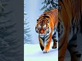 majestic tiger prowling through a snowy landscape leaving paw prints ai viral shorts