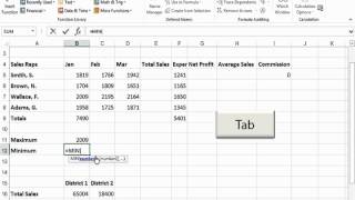 Using Formula AutoComplete in Excel 2013