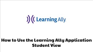 How to Use the Learning Ally Application - Student View