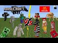 McDonalds VS Minecraft Bosses and Mobs [Minecraft PE]