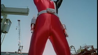 最高のシーン、背が高くて筋肉質なレッドレンジャーの長い脚、特捜戦隊デカレンジャー tall muscular red ranger long legs, sentai dekaranger2