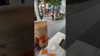 🇯🇵日本では初めてタピオカ飲んだ！🇹🇼想像以上にうまい！！！☺️㊗️🎉😭www