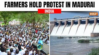 Tamil Nadu: Farmers hold protest in Madurai demanding water from Vaigai Dam for irrigation