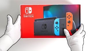 Nintendo Switch V2 Console Unboxing (New and Improved) + Astral Chain Collector'