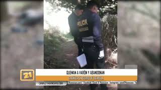 Encuentran el cadaver de un varon quemado en Tanquiscancha