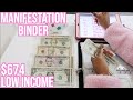 CASH ENVELOPE STUFFING MY MANIFESTATION BINDER | LONG TERM SAVINGS | $674 LOW INCOME | CASH STUFFING