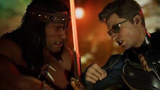 Mortal Kombat 1 - Conan the Barbarian vs Johnny Cage New Intro Dialogue