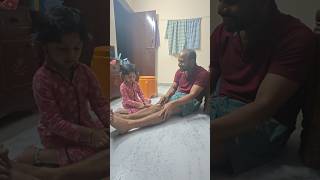 Lucky Dad Getting Leg Massage from Cute Daughter|నేను ఉన్న కదా నాన్న! కాళ్ళు నొక్కుత! Happy Moments